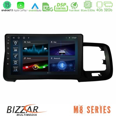 Bizzar M8 Series Volvo S60 2010-2018 8core Android13 4+32GB Navigation Multimedia Tablet 9