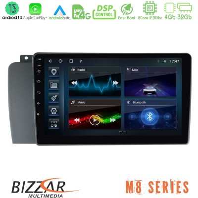 Bizzar M8 Series Volvo S60 2004-2009 8core Android13 4+32GB Navigation Multimedia Tablet 9