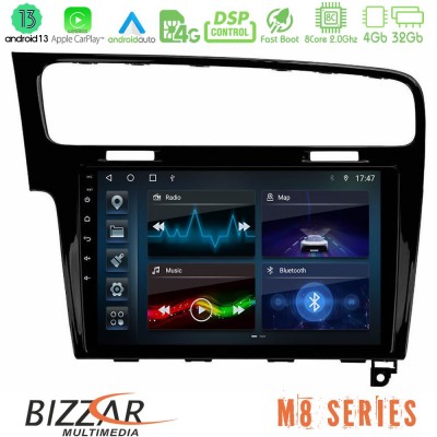 Bizzar M8 Series VW GOLF 7 8core Android13 4+32GB Navigation Multimedia Tablet 10