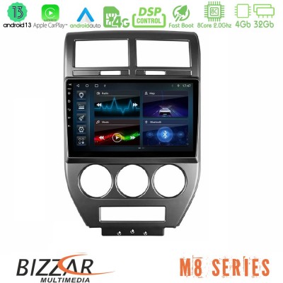 Bizzar M8 Series Jeep Compass/Patriot 2007-2009 8core Android13 4+32GB Navigation Multimedia Tablet 10