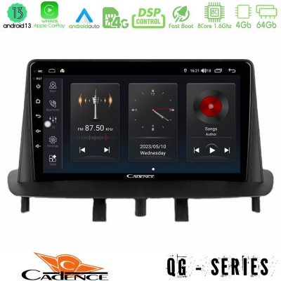 Cadence QG Series 8Core Android13 4+64GB Renault Megane 3 2009-2013 Navigation Multimedia Tablet 9