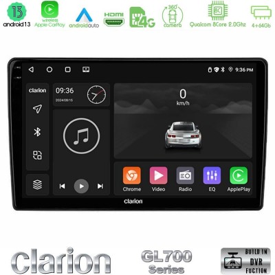 Clarion GL700 Series Alfa Romeo Giulietta 2014-2021 8Core Android13 4+64GB Navigation Multimedia Tablet 9″ Με Carplay & Android Auto Με Carplay & Android Auto