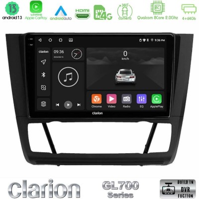 Clarion GL700 Series 8Core Android13 4+64GB BMW 1Series E81/E82/E87/E88 (AUTO A/C) Navigation Multimedia Tablet 9