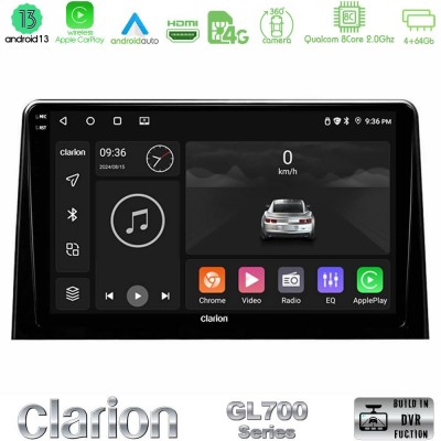 Clarion GL700 Series 8Core Android13 4+64GB Peugeot Partner / Citroën Berlingo 2020-> Navigation Multimedia Tablet 10