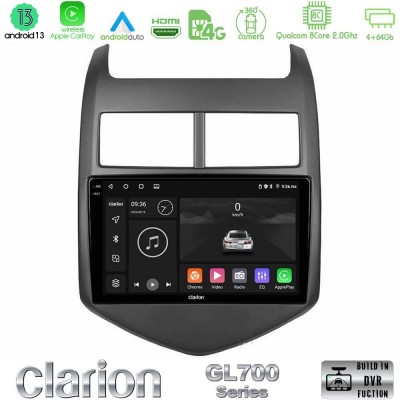 Clarion GL700 Series 8Core Android13 4+64GB Chevrolet Aveo 2011-2017 Navigation Multimedia Tablet 9