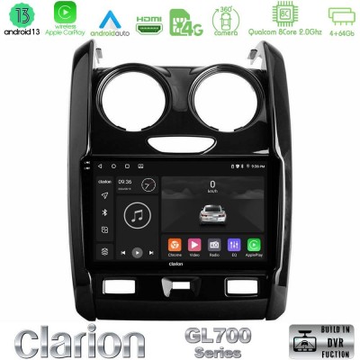 Clarion GL700 Series 8Core Android13 4+64GB Dacia Duster 2014-2018 Navigation Multimedia Tablet 9