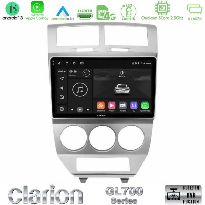 Clarion GL700 Series 8Core Android13 4+64GB Dodge Caliber 2006-2011 Navigation Multimedia Tablet 10