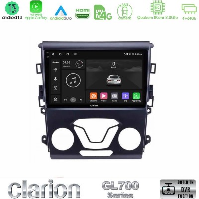 Clarion GL700 Series 8Core Android13 4+64GB Ford Mondeo 2014-2017 Navigation Multimedia Tablet 9