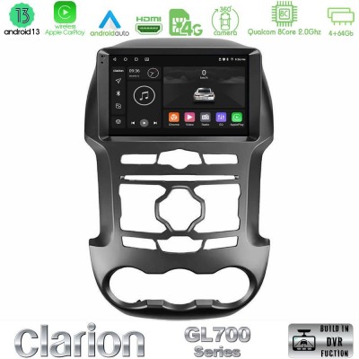 Clarion GL700 Series 8Core Android13 4+64GB Ford Ranger 2012-2016 Navigation Multimedia Tablet 9