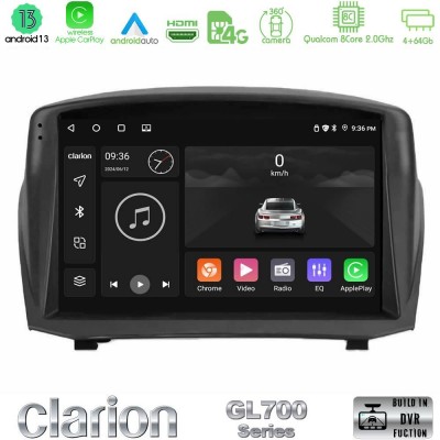 Clarion GL700 Series 8Core Android13 4+64GB Ford Fiesta 2008-2012 Navigation Multimedia Tablet 9