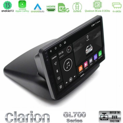 Clarion GL700 Series 8Core Android13 4+64GB Fiat Doblo 2002-2009 Navigation Multimedia Tablet 9