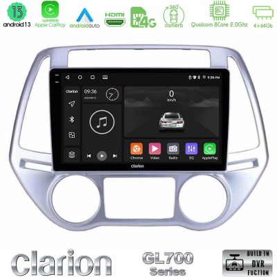 Clarion GL700 Series 8Core Android13 4+64GB Hyundai i20 2012-2014 Navigation Multimedia Tablet 9