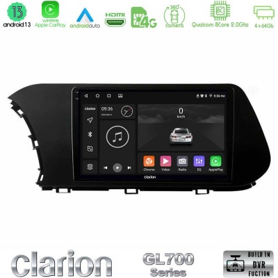 Clarion GL700 Series 8Core Android13 4+64GB Hyundai i20 2021-2023 Navigation Multimedia Tablet 9