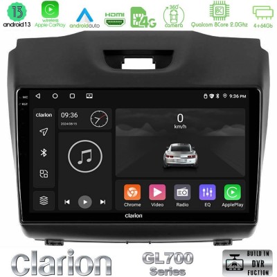 Clarion GL700 Series 8Core Android13 4+64GB Isuzu D-MAX 2012-2019 Navigation Multimedia Tablet 9