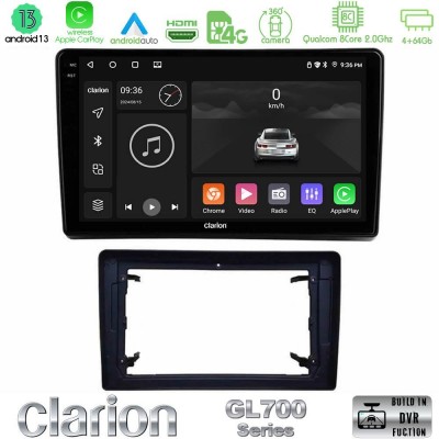 Clarion GL700 Series 8Core Android13 4+64GB Chrysler / Dodge / Jeep Navigation Multimedia Tablet 10