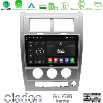 Clarion GL700 Series 8Core Android13 4+64GB Jeep Cherokee (KK) 2008-2012 Navigation Multimedia Tablet 10