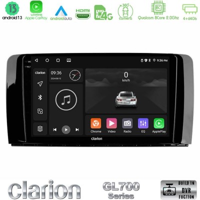 Clarion GL700 Series 8Core Android13 4+64GB Mercedes R Class Navigation Multimedia Tablet 9