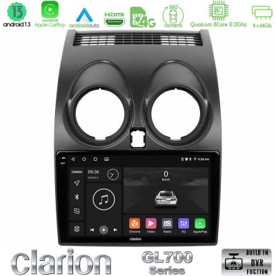 Clarion GL700 Series 8Core Android13 4+64GB Nissan Qashqai J10 Navigation Multimedia Tablet 9