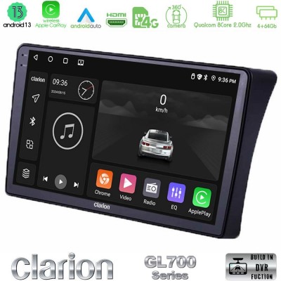 Clarion GL700 Series 8Core Android13 4+64GB Nissan Navara D40 Navigation Multimedia Tablet 9