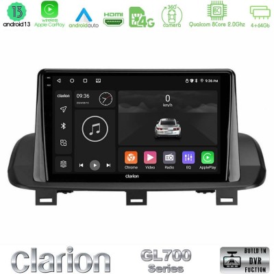 Clarion GL700 Series 8Core Android13 4+64GB Nissan Qashqai J12 & X-Trail T33 Navigation Multimedia Tablet 10