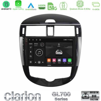 Clarion GL700 Series 8Core Android13 4+64GB Nissan Pulsar 2015-2018 Navigation Multimedia Tablet 9