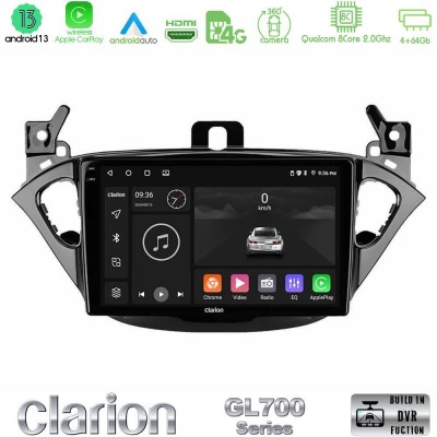 Clarion GL700 Series 8Core Android13 4+64GB Opel Corsa E/Adam Navigation Multimedia Tablet 9