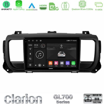 Clarion GL700 Series 8Core Android13 4+64GB Citroen/Peugeot/Opel/Toyota Navigation Multimedia Tablet 9