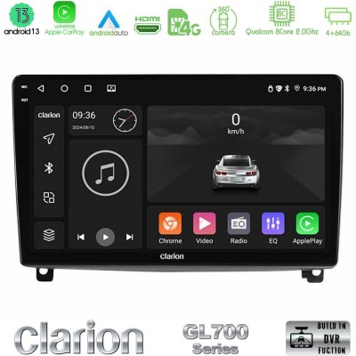 Clarion GL700 Series 8Core Android13 4+64GB Peugeot 407 Navigation Multimedia Tablet 9