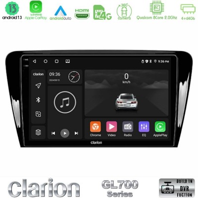 Clarion GL700 Series 8Core Android13 4+64GB Skoda Octavia 7 Navigation Multimedia Tablet 10