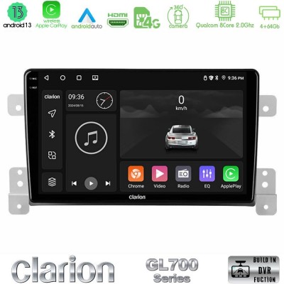 Clarion GL700 Series 8Core Android13 4+64GB Suzuki Grand Vitara Navigation Multimedia Tablet 9