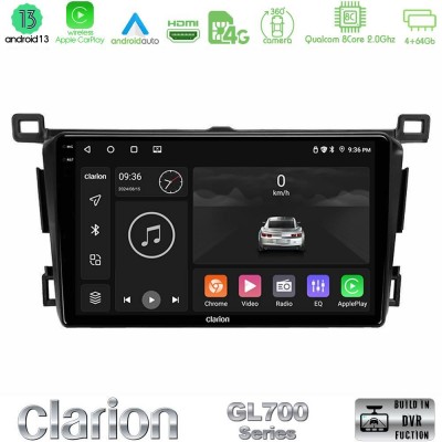 Clarion GL700 Series 8Core Android13 4+64GB Toyota RAV4 2013-2018 Navigation Multimedia Tablet 9