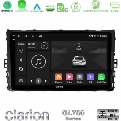 Clarion GL700 Series 8Core Android13 4+64GB VW MQB 2017-> Navigation Multimedia Tablet 9