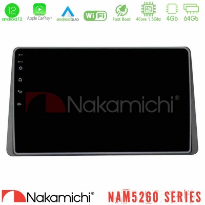 Nakamichi NAM5260 Series 4Core Android12 4+64GB Dacia Duster 2019-> Navigation Multimedia Tablet 9