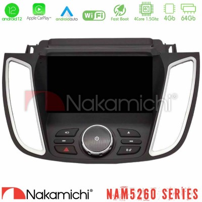 Nakamichi NAM5260 Series 4Core Android12 4+64GB Ford Kuga/C-Max 2013-2019 Navigation Multimedia Tablet 9