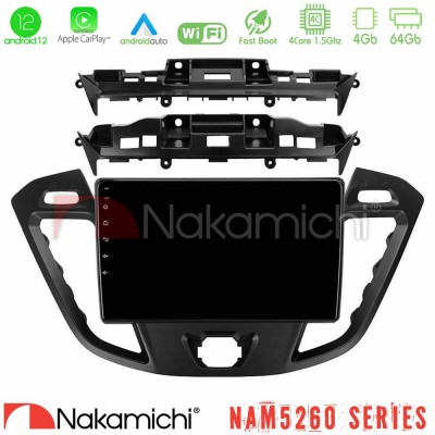 Nakamichi NAM5260 Series 4Core Android12 4+64GB Ford Transit Custom/Tourneo Custom Navigation Multimedia Tablet 9