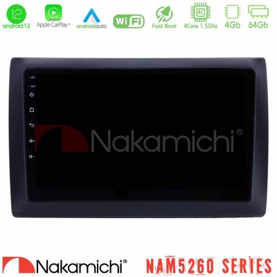 Nakamichi NAM5260 Series 4Core Android12 4+64GB Fiat Stilo Navigation Multimedia Tablet 9