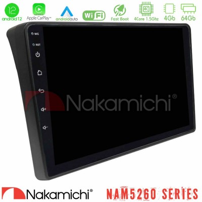 Nakamichi NAM5260 Series 4Core Android12 4+64GB Fiat Ducato/Citroen Jumper/Peugeot Boxer Navigation Multimedia Tablet 9