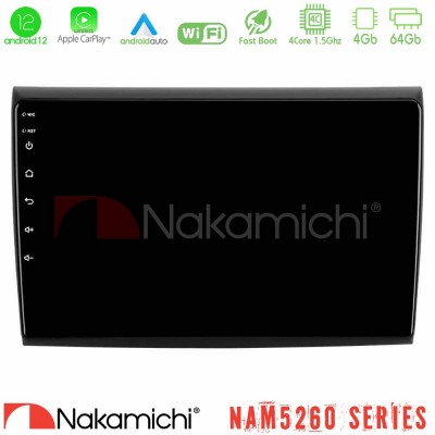 Nakamichi NAM5260 Series 4Core Android12 4+64GB Fiat Bravo Navigation Multimedia Tablet 9