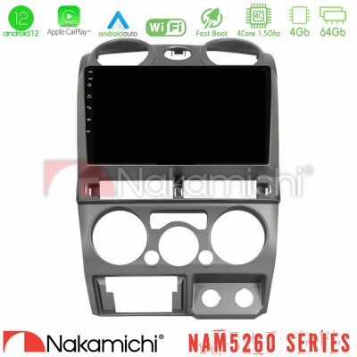 Nakamichi NAM5260 Series 4Core Android12 4+64GB Isuzu D-Max 2007-2011 Navigation Multimedia Tablet 9