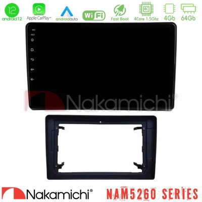 Nakamichi NAM5260 Series 4Core Android12 4+64GB Chrysler / Dodge / Jeep Navigation Multimedia Tablet 10