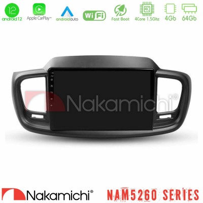 Nakamichi NAM5260 Series 4Core Android12 4+64GB Kia Sorento 2018-2021 Navigation Multimedia Tablet 9