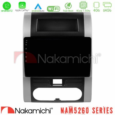 Nakamichi NAM5260 Series 4Core Android12 4+64GB Nissan X-Trail T31 Navigation Multimedia Tablet 10