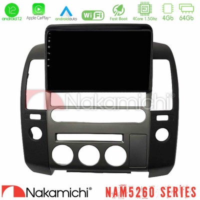 Nakamichi NAM5260 Series 4Core Android12 4+64GB  Nissan Navara D40 2006-2012 (με εργ.οθόνη) Navigation Multimedia Tablet 9