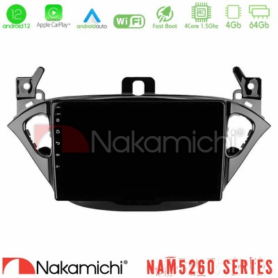 Nakamichi NAM5260 Series 4Core Android12 4+64GB Opel Corsa E/Adam Navigation Multimedia Tablet 9