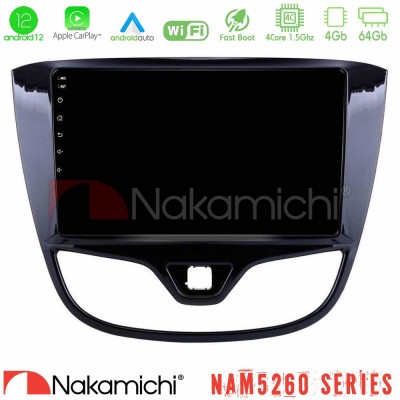 Nakamichi NAM5260 Series 4Core Android12 4+64GB Opel Karl 2017-2019 Navigation Multimedia Tablet 9