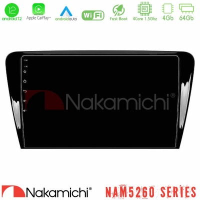 Nakamichi NAM5260 Series 4Core Android12 4+64GB Skoda Octavia 7 Navigation Multimedia Tablet 10