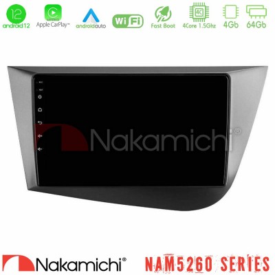 Nakamichi NAM5260 Series 4Core Android12 4+64GB Seat Leon Navigation Multimedia Tablet 9