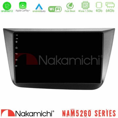 Nakamichi NAM5260 Series 4Core Android12 4+64GB Seat Altea 2004-2015 Navigation Multimedia Tablet 9