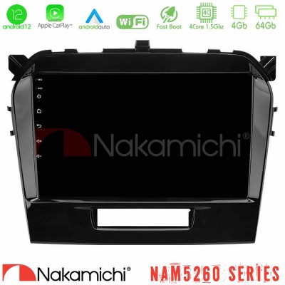 Nakamichi NAM5260 Series 4Core Android12 4+64GB Suzuki Vitara 2015-2021 Navigation Multimedia Tablet 9