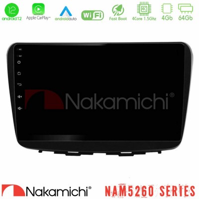 Nakamichi NAM5260 Series 4Core Android12 4+64GB Suzuki Baleno 2016-2021 Navigation Multimedia Tablet 9